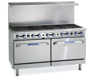 Imperial IR-10-NG 60" 10 Burner Gas Range with (2) Standard Ovens Natural Gas