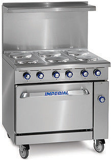 Imperial IR-6-E 36" 6 Round Plate Electric Range with Standard Oven