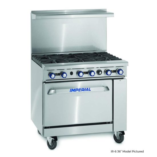 Imperial IR-6-C-NG 36" 6 Burner Gas Range with Convection Oven Natural Gas