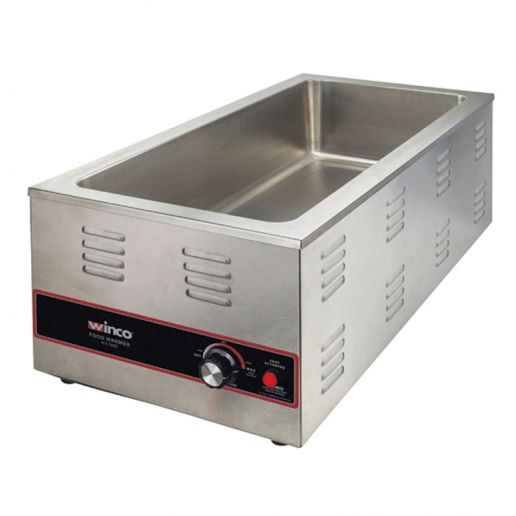Winco FW-L600 Countertop Food Warmer - Wet w/ (1) Full Size Pan Wells, 120v