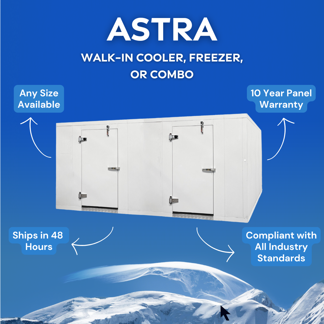 Astra 8 x 8 Walk-In Combo Cooler & Freezer With Floor + Top Mount Refrigeration