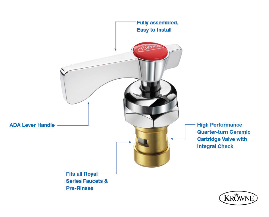 Krowne  21-309L Hot 1/4 Turn Cartridge Valve