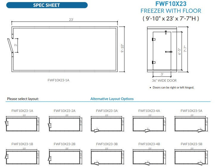 Astra AFWF10X23-TM | 10 x 23 Walk-In Freezer with Floor and Top-Mount Refrigeration