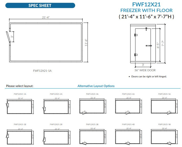 Astra AFWF12X21-TM | 12 x 21 Walk-In Freezer with Floor and Top-Mount Refrigeration