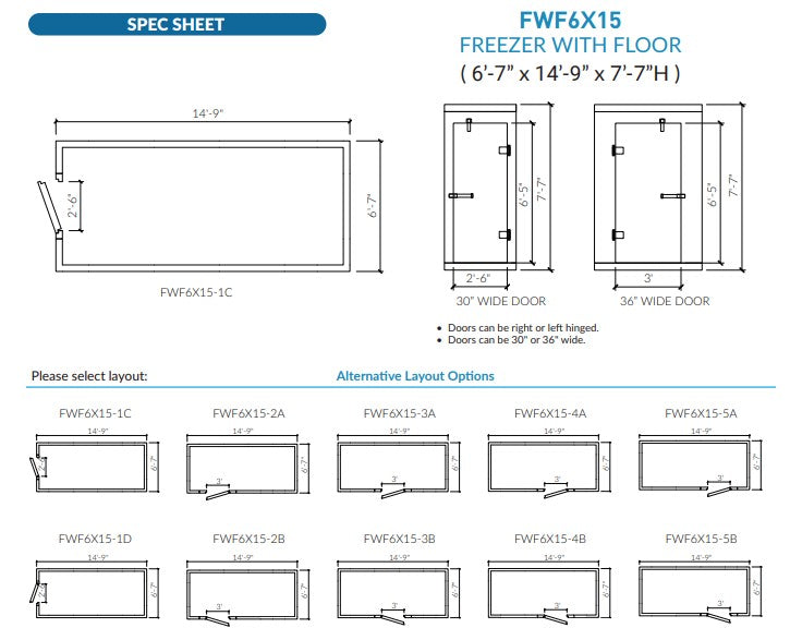 Astra AFWF6X15 | 6 x 15 Walk-In Freezer with Floor