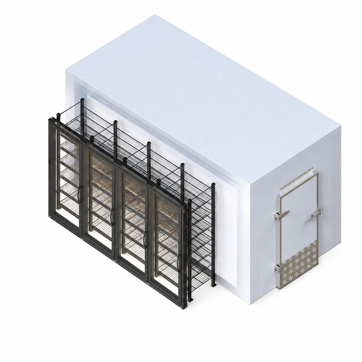 Astra DCWF14X7 | 14' x 7' x 8' Walk-In Display Cooler with 5 Glass Doors