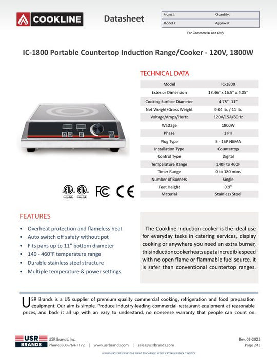 Spec Sheet