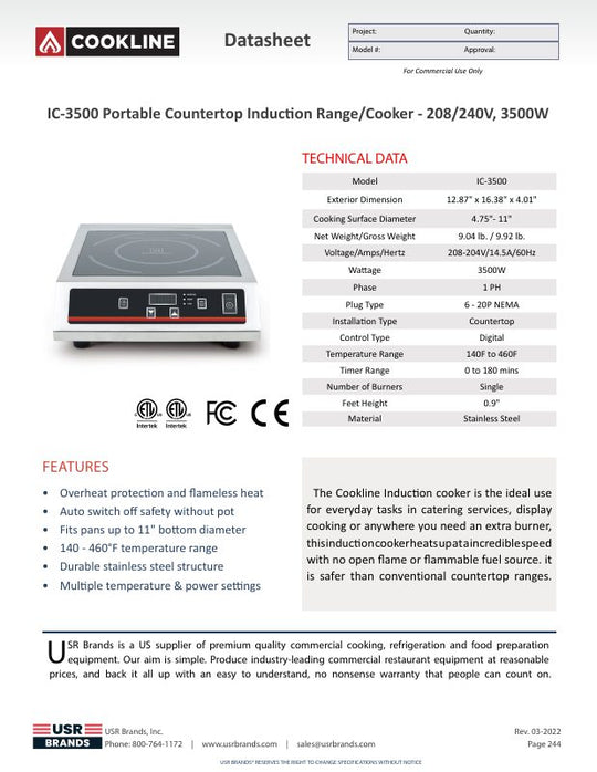Spec Sheet