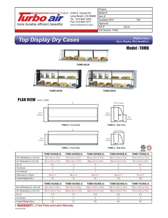 Spec Sheet