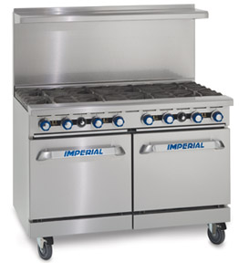 Imperial IR-8-NG 48" 8 Burner Gas Range with (2) Standard Ovens, Natural Gas